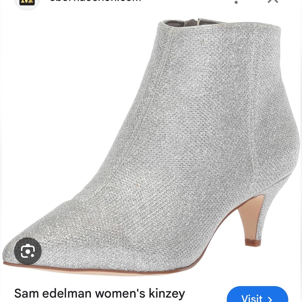 Sam Edelman Women's Glittering Silver Heeled Boots